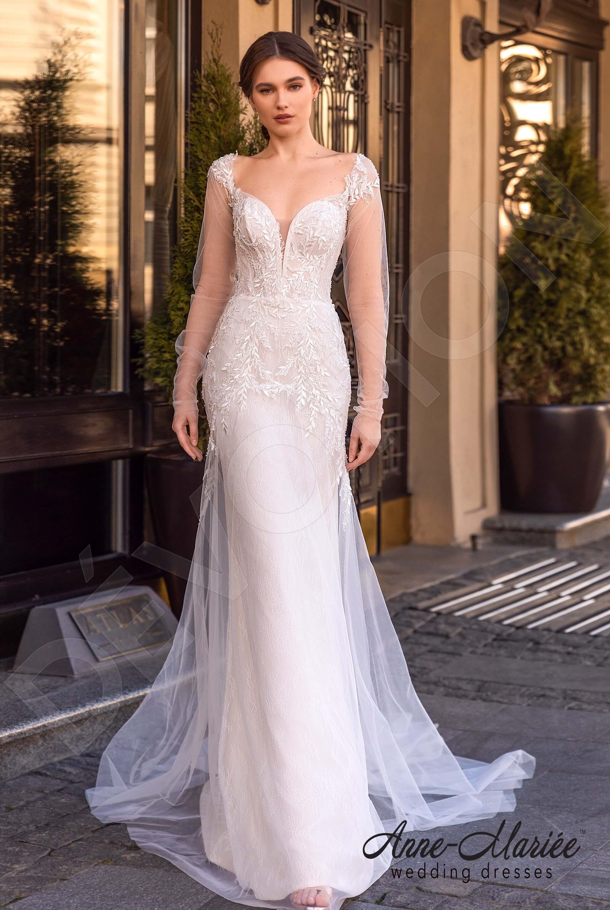 Astor Trumpet/Mermaid Sweetheart Milk Nude Wedding dress