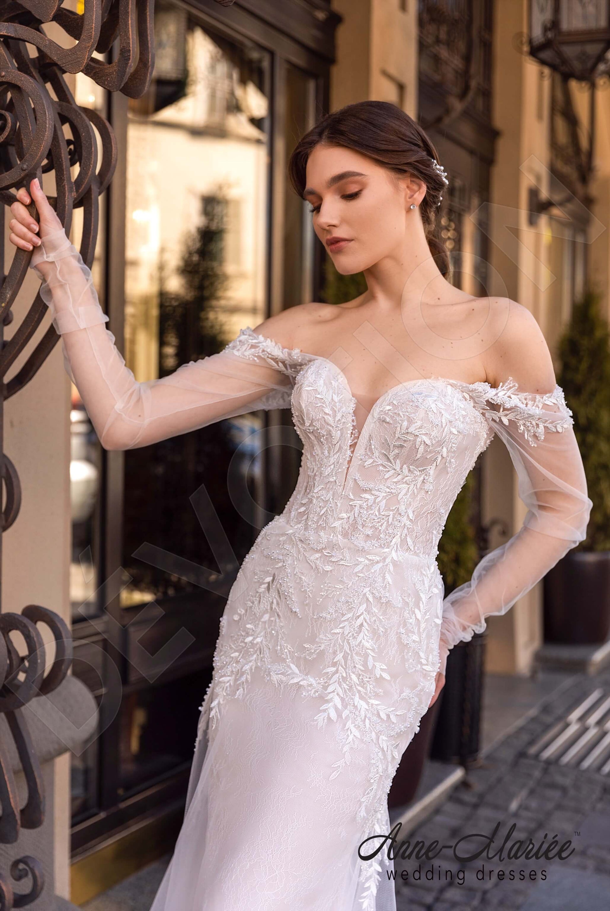 Astor Trumpet/Mermaid Sweetheart Milk Nude Wedding dress