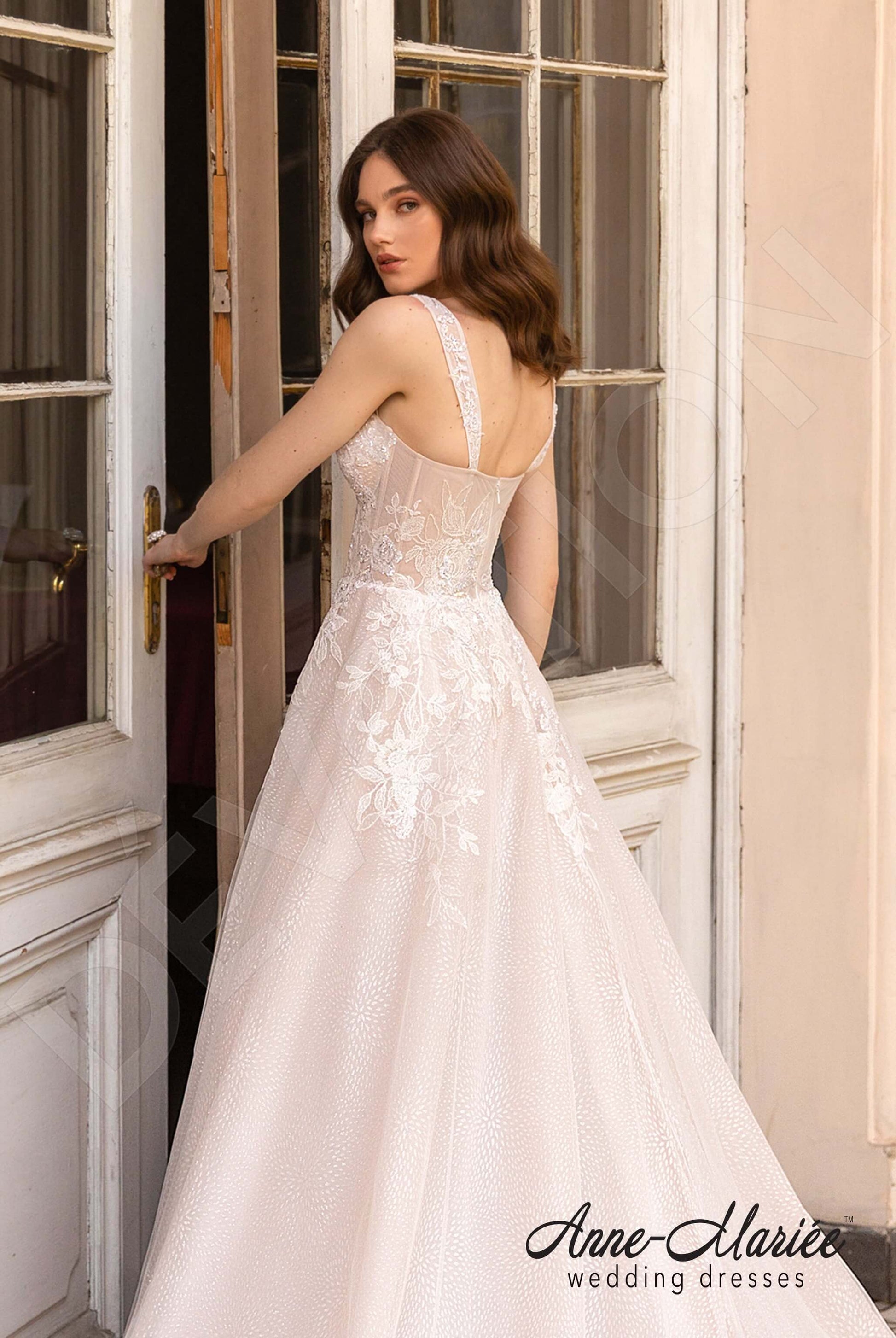 Emelin A-line Sweetheart Milk PowderPink Wedding dress