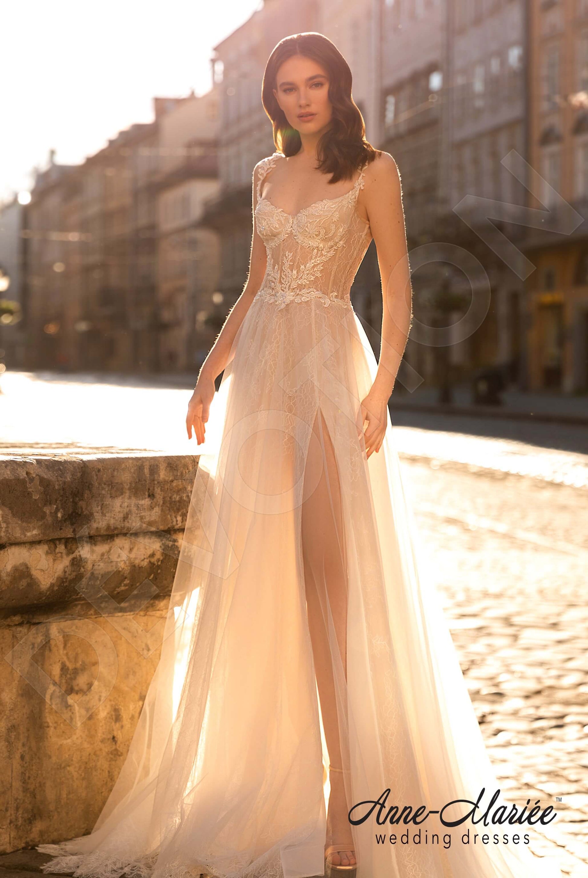 Olivy A-line Sweetheart Milk Nude Wedding dress