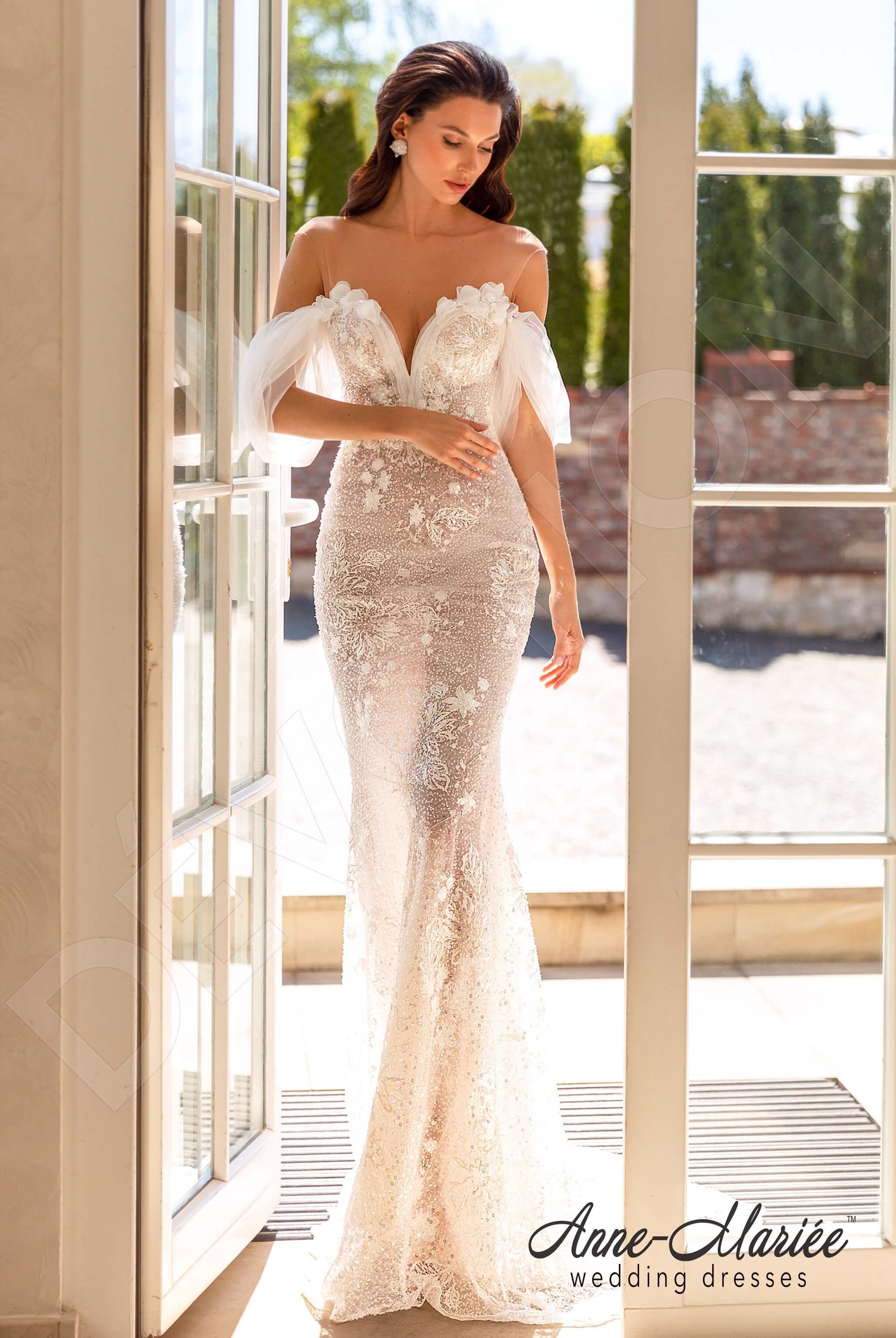 Aneis Trumpet/Mermaid Illusion Milk Nude Wedding dress